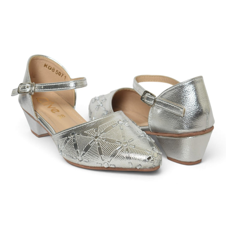 Silver Kids Fancy Court Shoes - KG85071