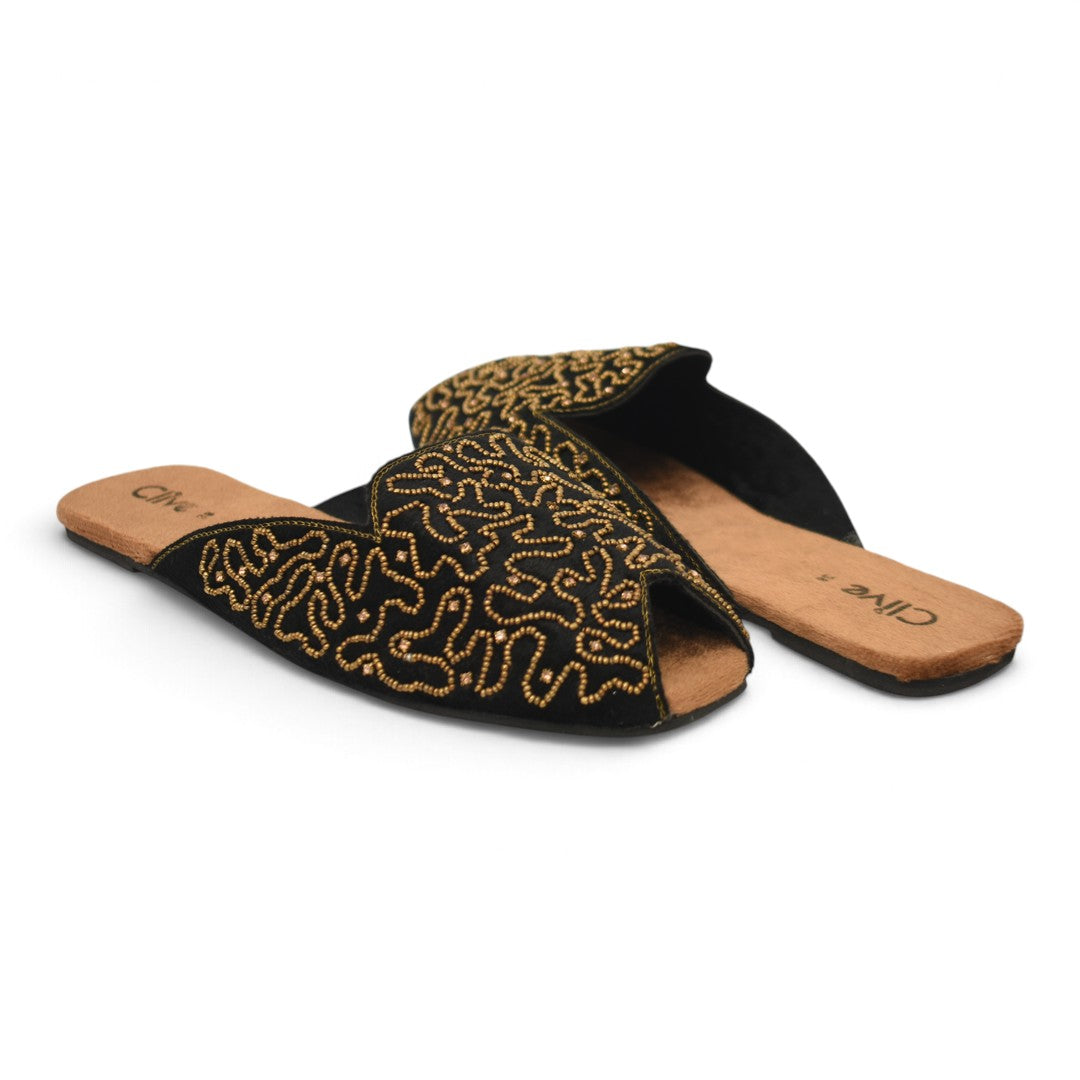 Black Casual Flat Chappel - L022045