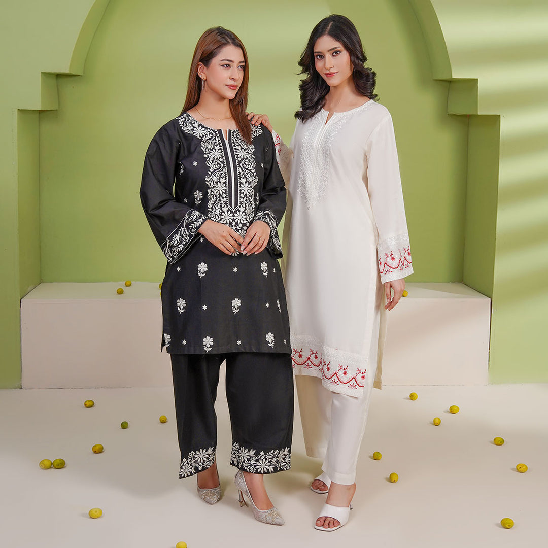 2-PC Young's Embroidered Cambric