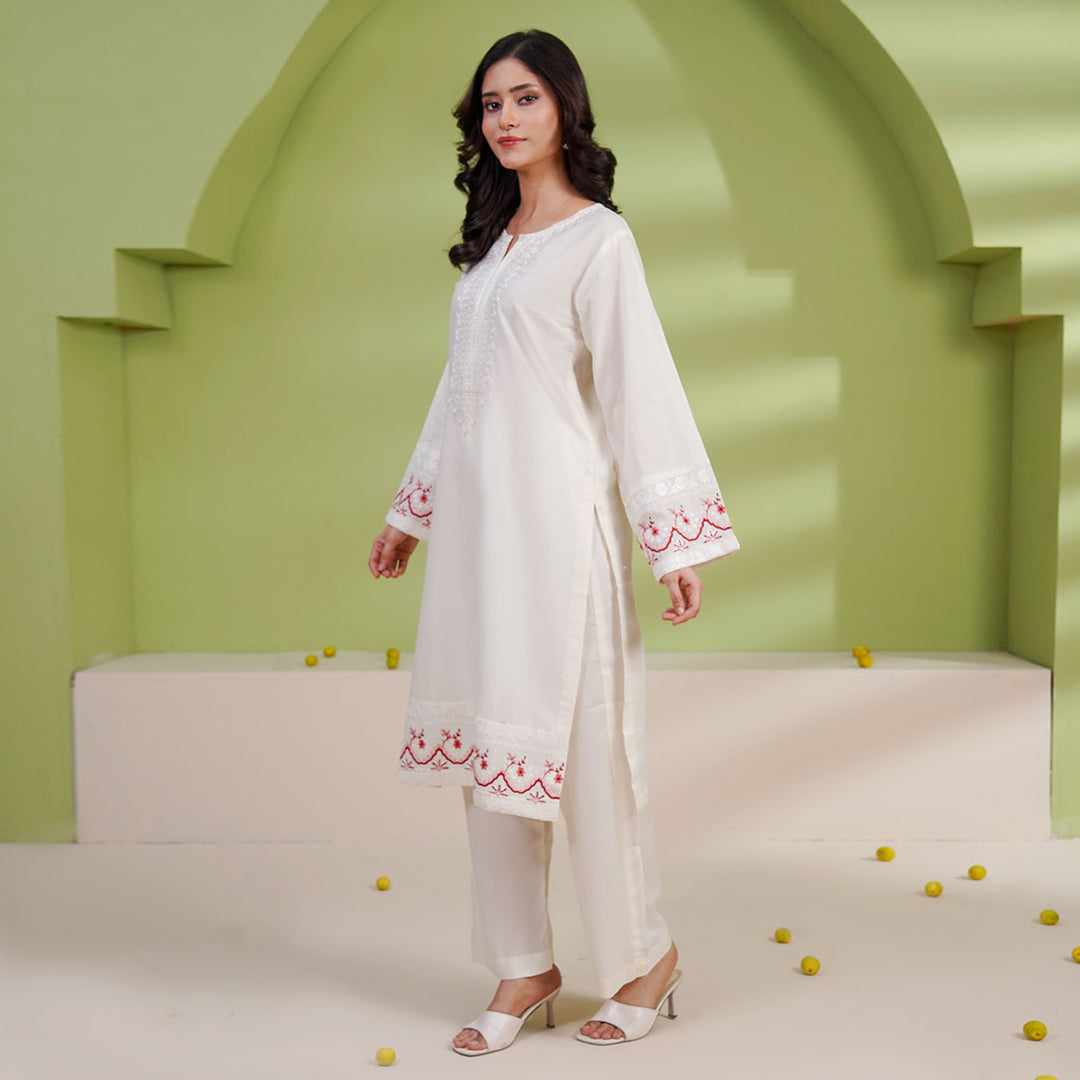 2-PC Young's Embroidered Cambric