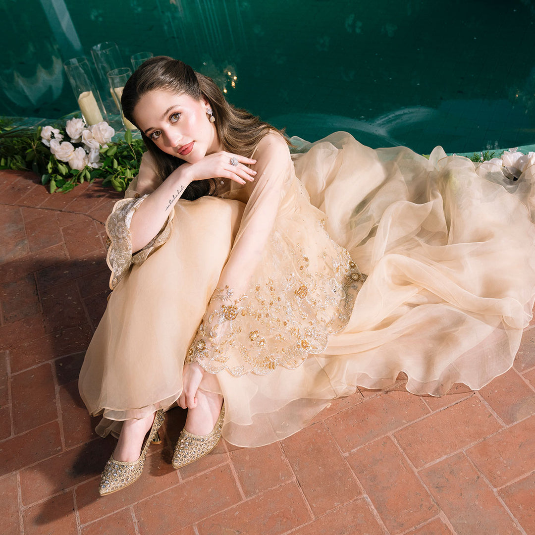 Golden Bridal Court Shoes - l087288