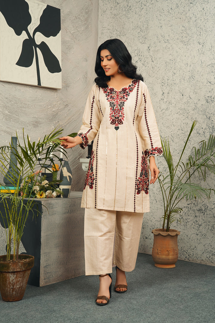 2 Piece Cambric Embroidered Shirt & Trouser