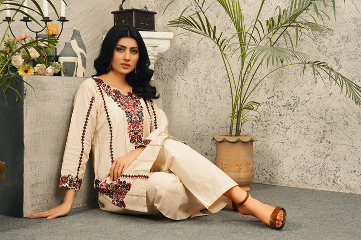 2 Piece Cambric Embroidered Shirt & Trouser