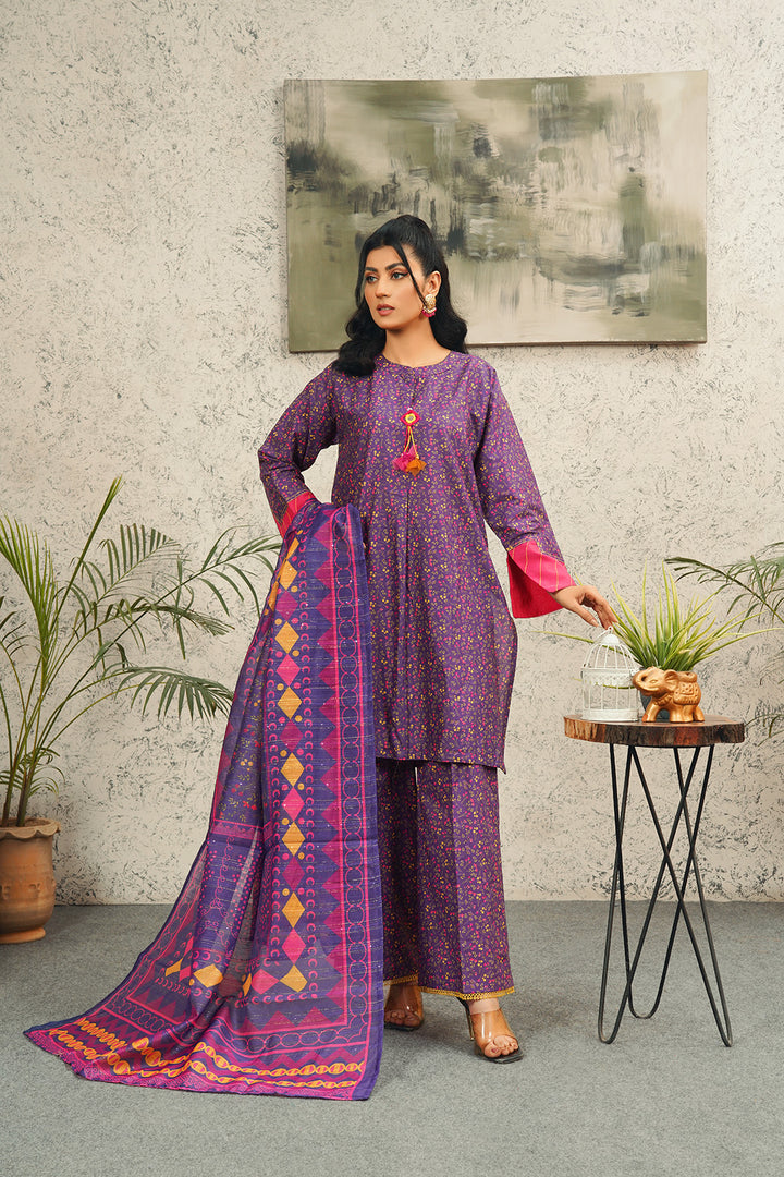 3 Piece Printed Lawn Shirt, Monar Dupatta & Trouser