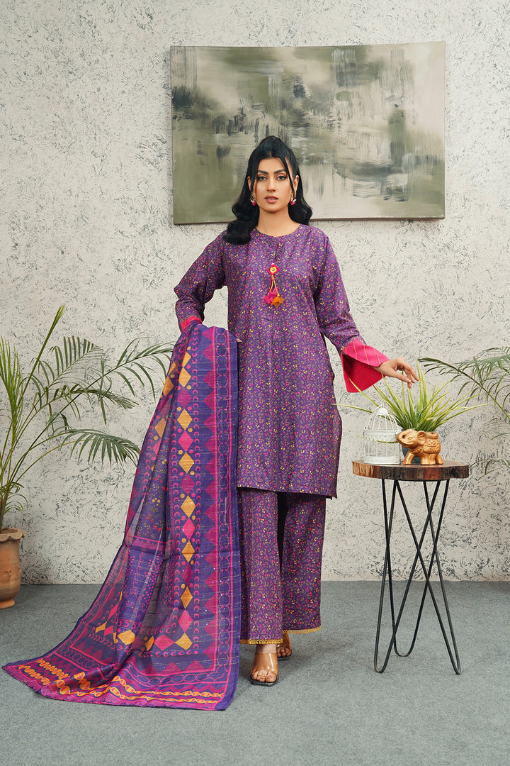 3 Piece Printed Lawn Shirt, Monar Dupatta & Trouser