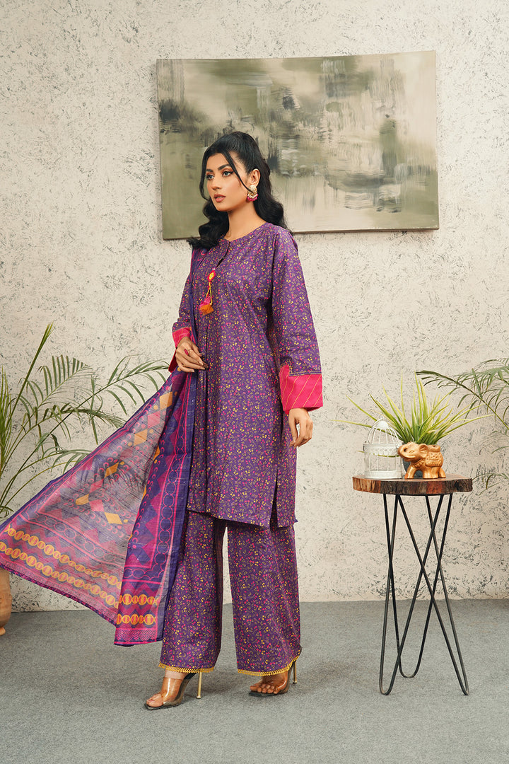 3 Piece Printed Lawn Shirt, Monar Dupatta & Trouser