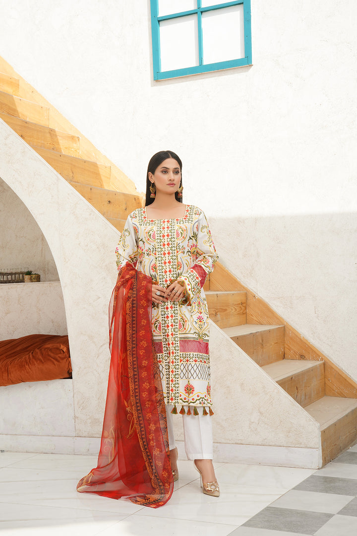 3-PC Embroidered Luxury Lawn