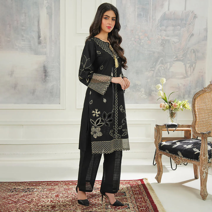 2-PC Embroidered Cambric