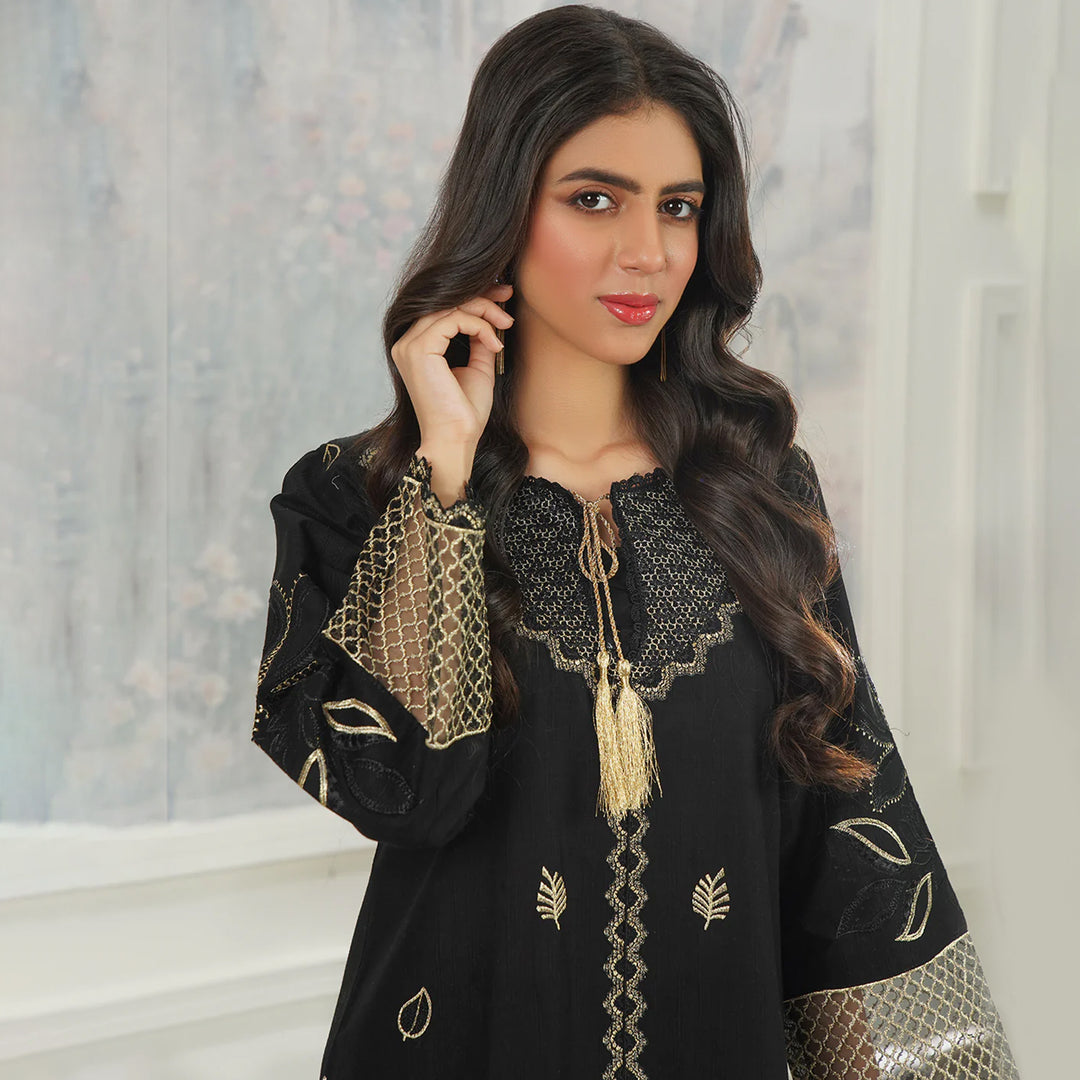 2-PC Embroidered Cambric