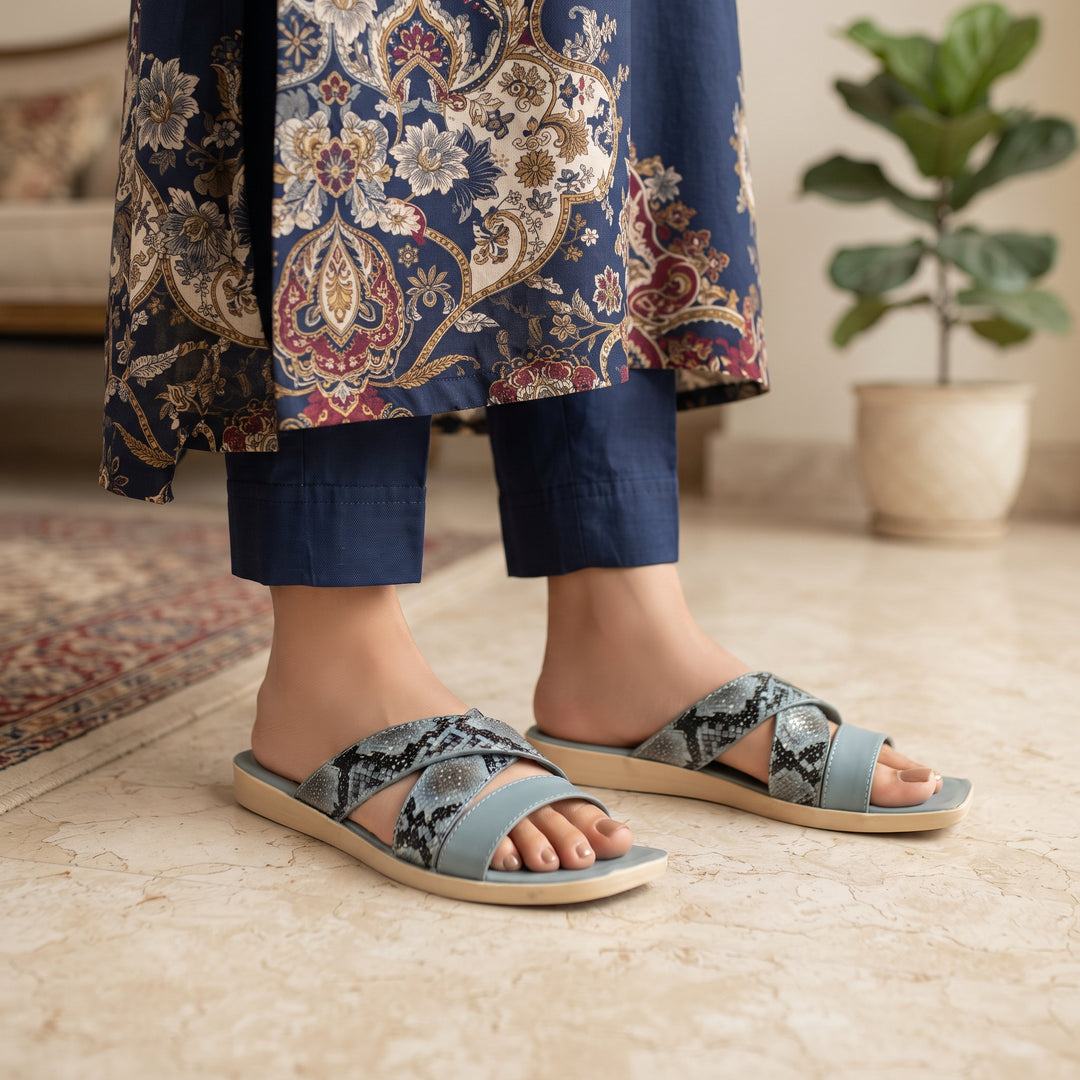 Sky-Blue Ladies Rough Chappel - l001572